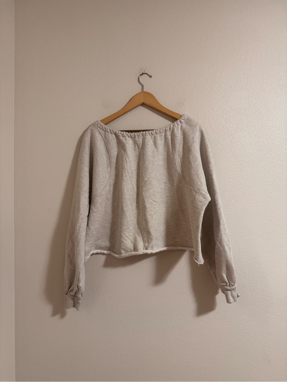 FP MOVEMENT Cream Cropped Drawstring Sweatshirt - Picture 3 of 3